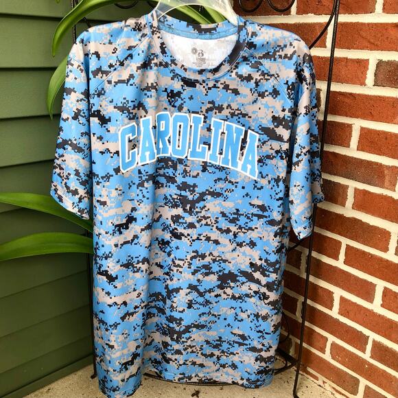 Carolina Digital Camo Short Sleeve Blue Shirt - Men's Large - Picture 1 of 9